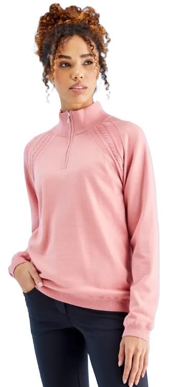 Ping Melodie Half-zip lined damski sweter, muted pink