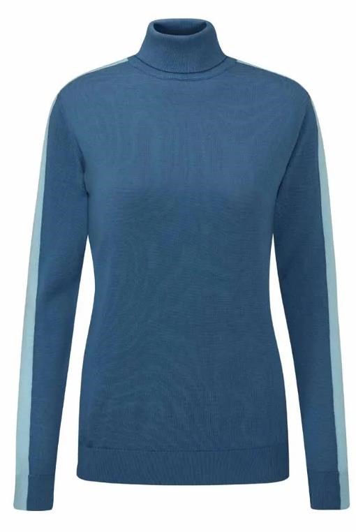 Ping Lockett Roll neck damski sweter, blue fusion/crystal blue
