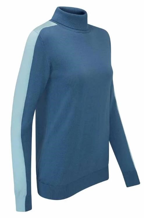 Ping Lockett Roll neck damski sweter, blue fusion/crystal blue