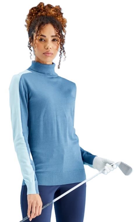 Ping Lockett Roll neck damski sweter, blue fusion/crystal blue