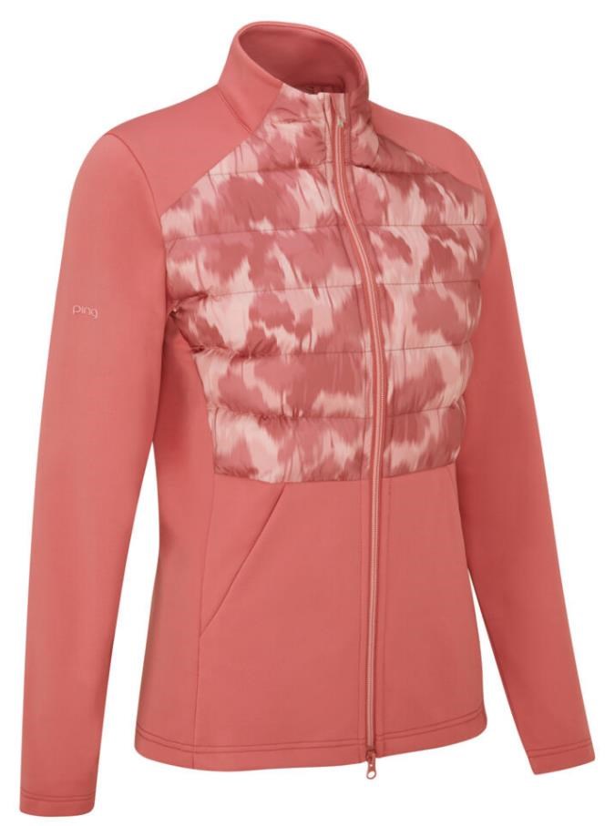 Ping Clare Zoned fleece damska kurtka, rose/rose multi