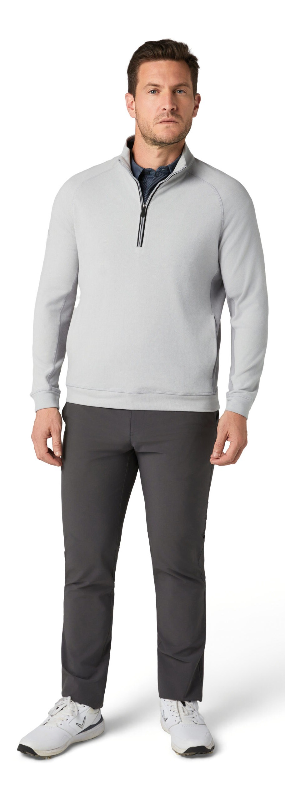 Callaway Brushed Rib 1/4 Zip męska bluza, concrete