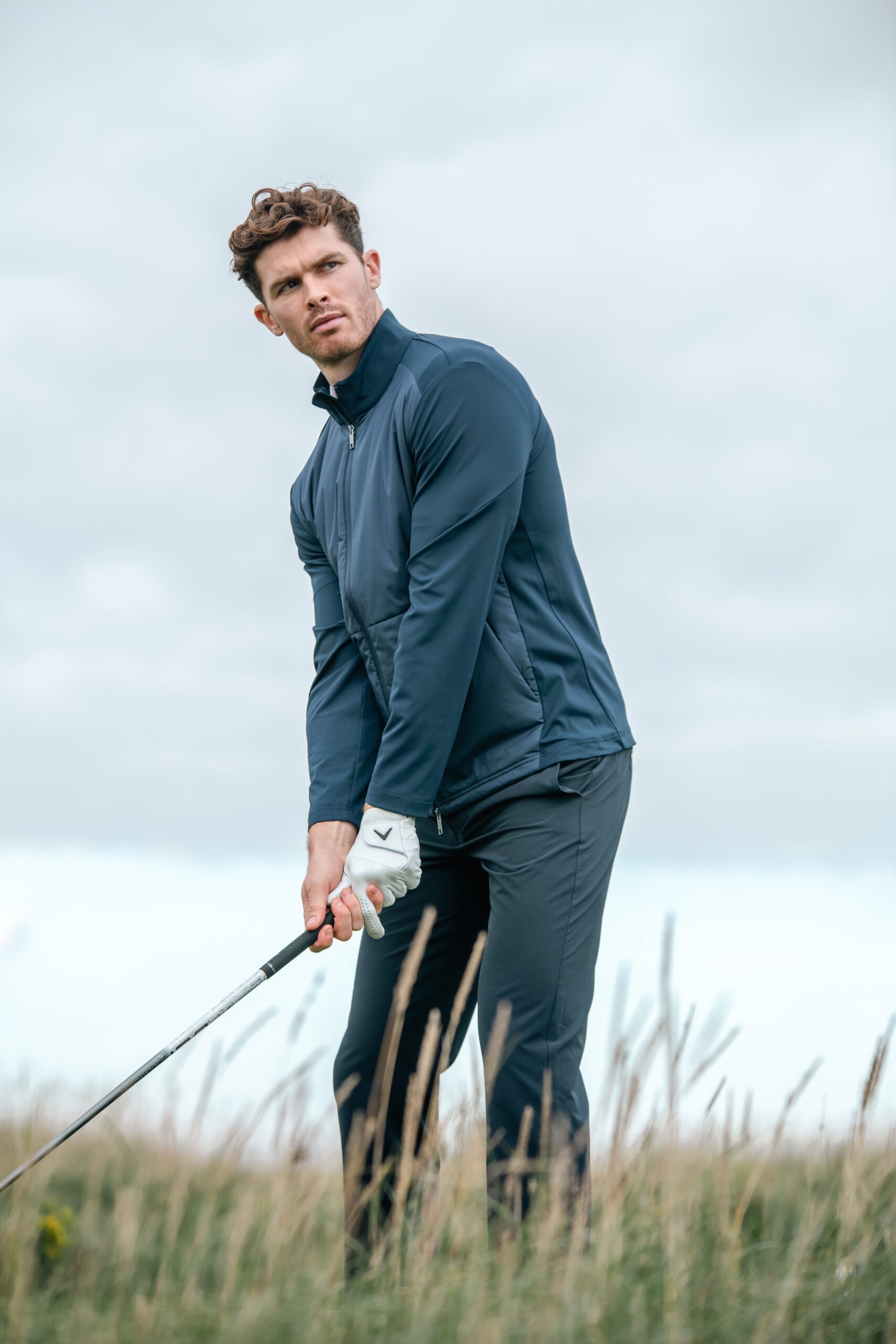 Callaway Mixed Media Full Zip męska kurtka, granatowa
