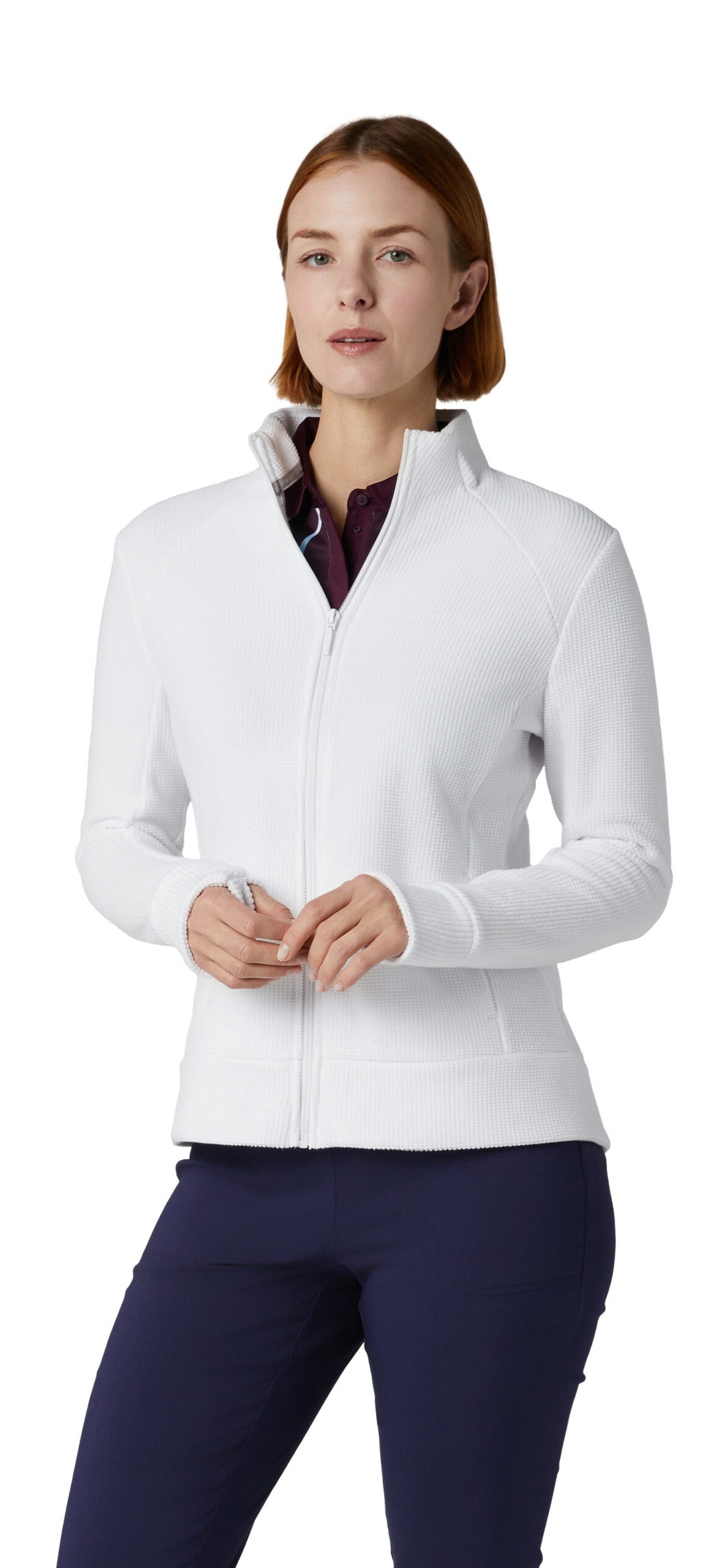 Callaway Stretch Waffle Knit Fleece damska kurtka, biała