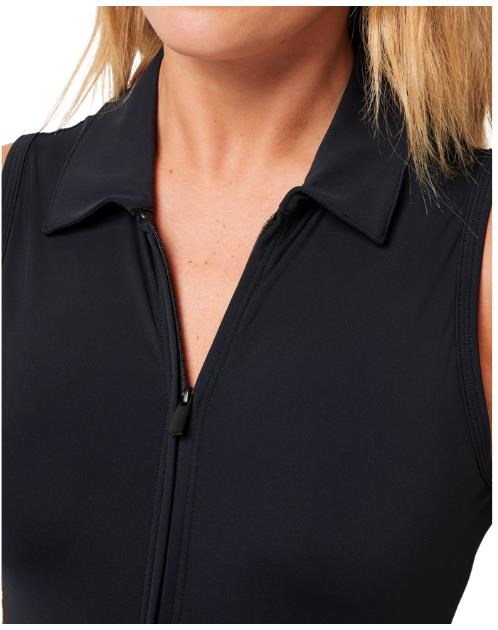 Travis Mathew Moveknit Sleeveless Polo damska sukienka, czarna