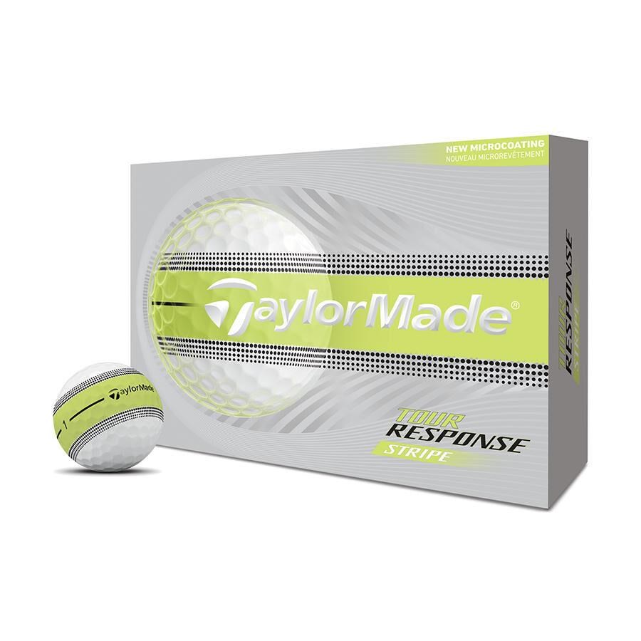 TaylorMade Tour Response Stripe Neon Yellow piłki golfowe