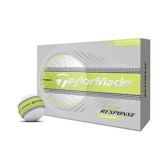 TaylorMade Tour Response Stripe Neon Yellow piłki golfowe