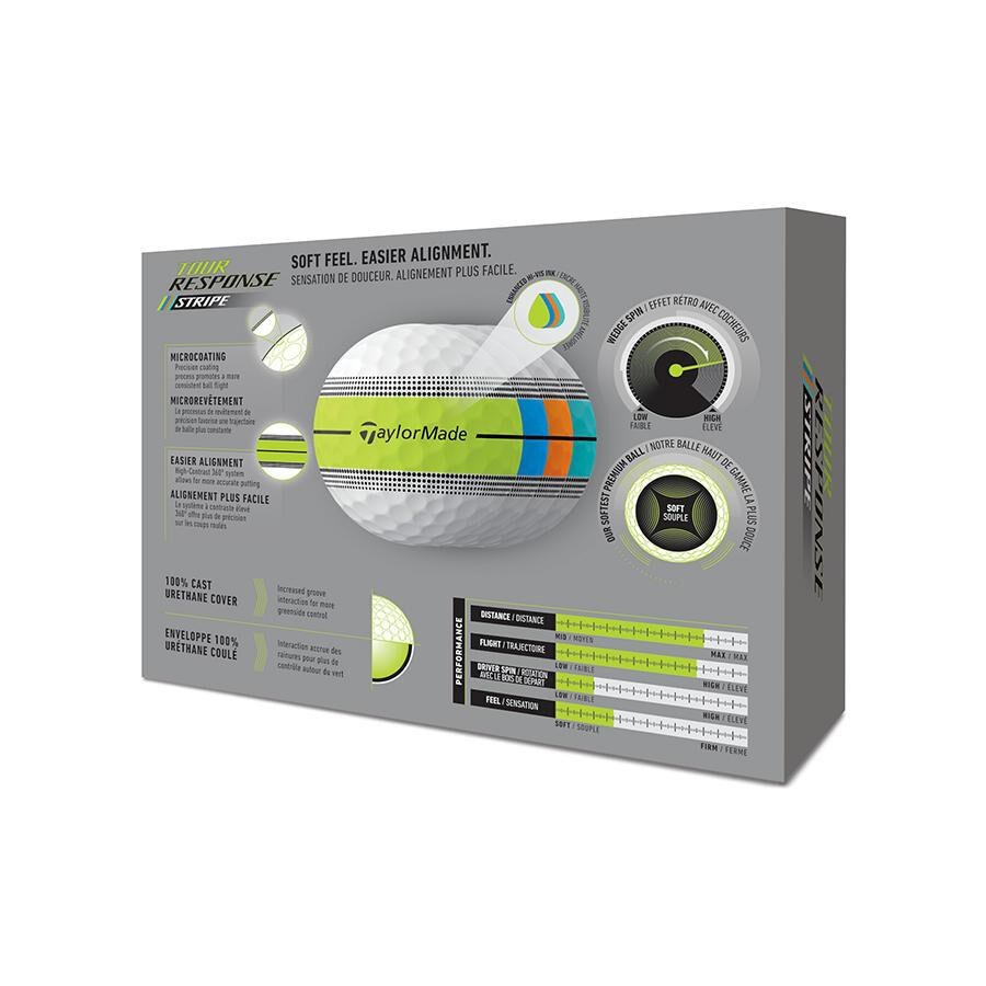 TaylorMade Tour Response Stripe Neon Multi piłki golfowe