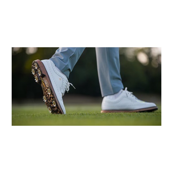 FootJoy Premiere Series Marquis mens golf shoes, white/brown