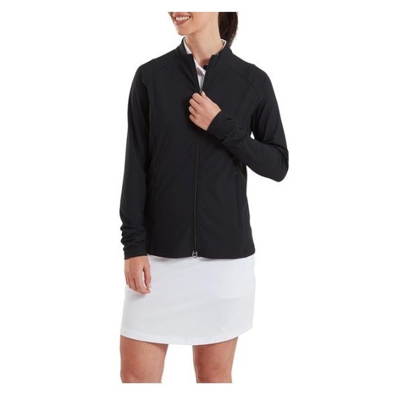 FootJoy Full-Zip Rib Midlayer damska bluza, czarna