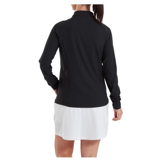 FootJoy Full-Zip Rib Midlayer damska bluza, czarna