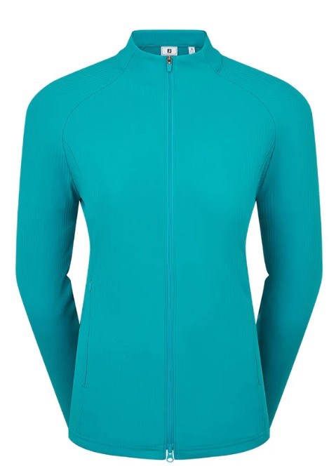 FootJoy Full-Zip Rib Midlayer damska bluza, tite blue