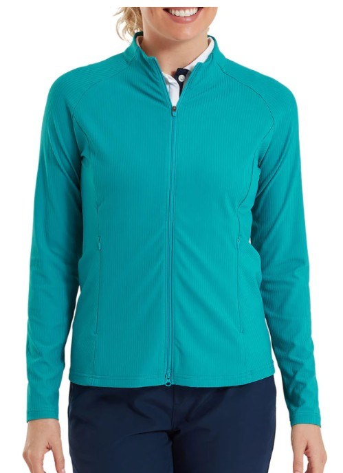 FootJoy Full-Zip Rib Midlayer damska bluza, tite blue