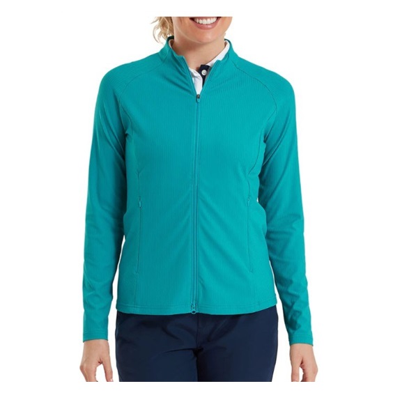 FootJoy Full-Zip Rib Midlayer damska bluza, tite blue