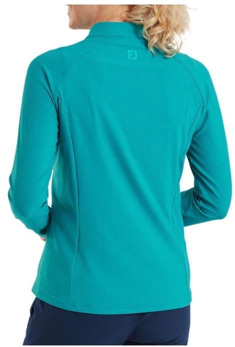 FootJoy Full-Zip Rib Midlayer damska bluza, tite blue