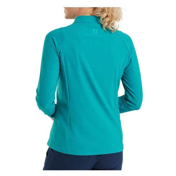 FootJoy Full-Zip Rib Midlayer damska bluza, tite blue
