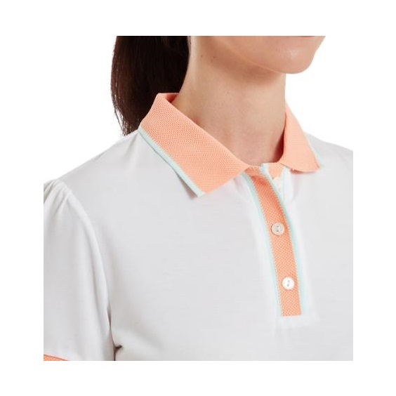 FootJoy Cap Sleeve damskie polo, białe