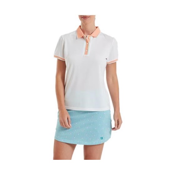 FootJoy Cap Sleeve damskie polo, białe