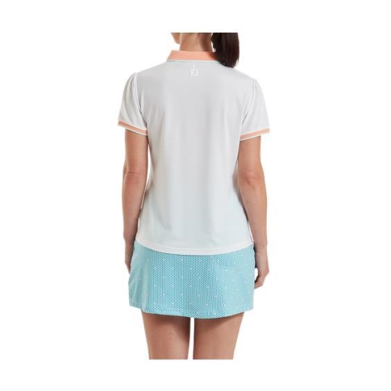 FootJoy Cap Sleeve damskie polo, białe