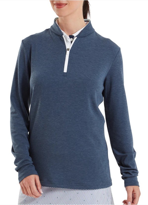 FootJoy 1/4 Zip Blade Collar Midlayer damska bluza, navy/dusty violet/glacial blue