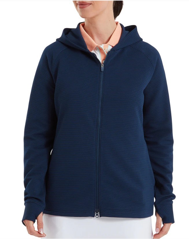 Footjoy Full-Zip Ottoman Hoodie damska bluza, granatowa