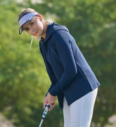 Footjoy Full-Zip Ottoman Hoodie damska bluza, granatowa