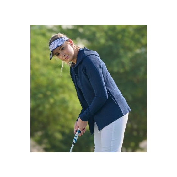 Footjoy Full-Zip Ottoman Hoodie damska bluza, granatowa