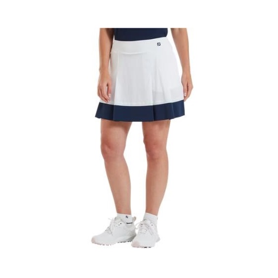 FootJoy Pleated spódnica golfowa, biało/granatowa