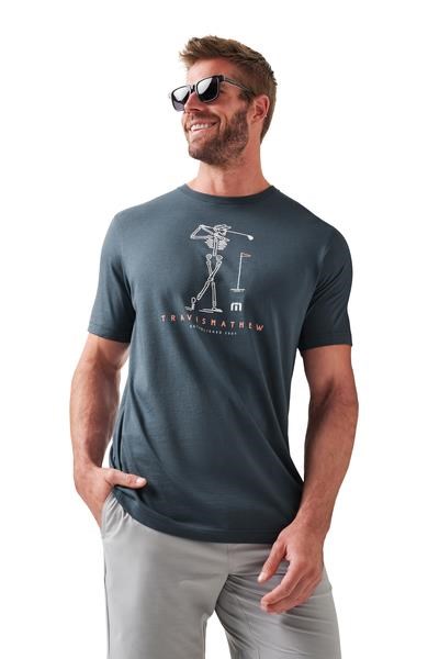 Travis Mathew Lost Swing Tee koszulka męska, mood indigo/vintage indigo