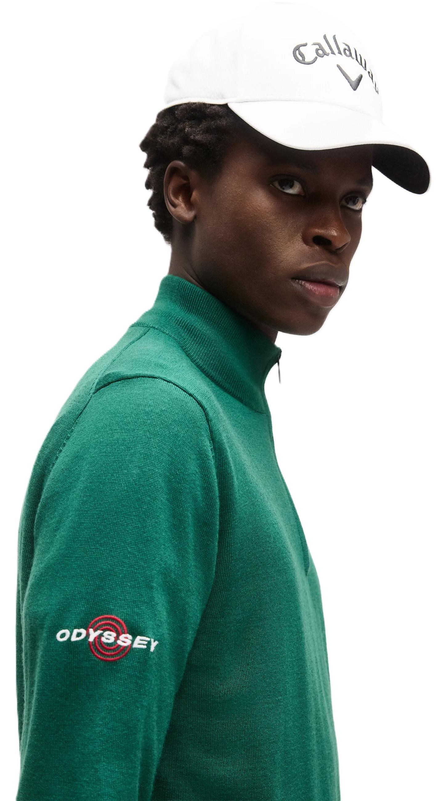 Callaway 1/4 Zip Mock męski sweter, deep galapagos green