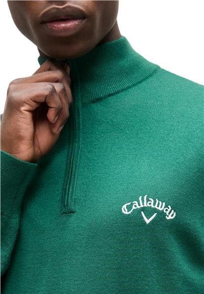 Callaway 1/4 Zip Mock męski sweter, deep galapagos green