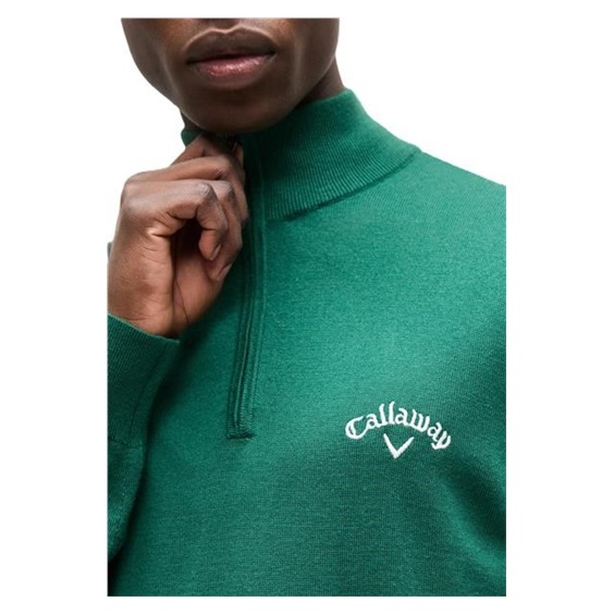 Callaway 1/4 Zip Mock męski sweter, deep galapagos green
