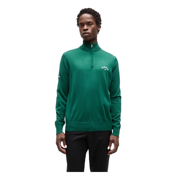 Callaway 1/4 Zip Mock męski sweter, deep galapagos green