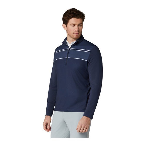 Callaway Blocked Printed Chev Textured męska bluza, granatowa