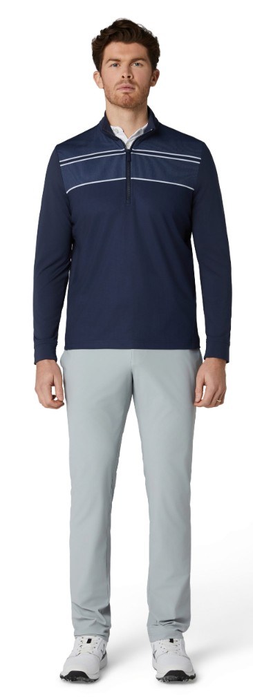 Callaway Blocked Printed Chev Textured męska bluza, granatowa