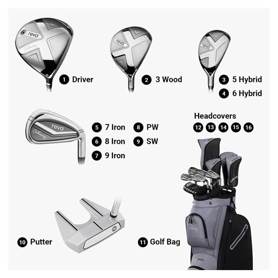 Callaway REVA 11PC damski zestaw golfowy, +1"