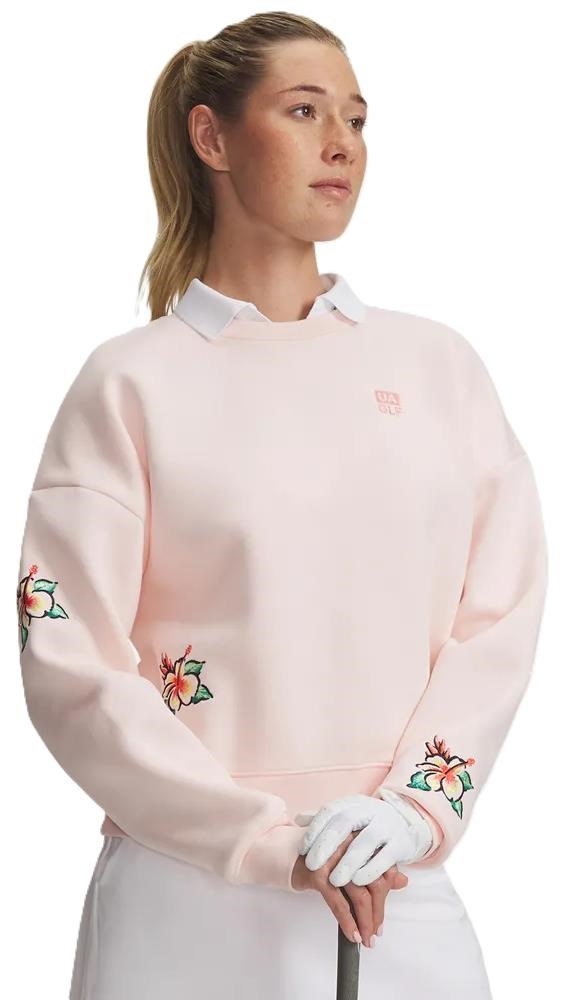 Under Armour Icon Golf Trip Crew bluza damska, różowa
