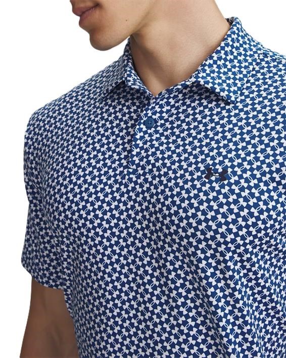 Under Armour T2G Printed męskie polo, niebiesko/białe