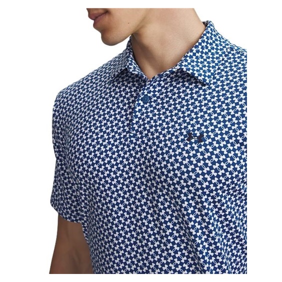 Under Armour T2G Printed męskie polo, niebiesko/białe