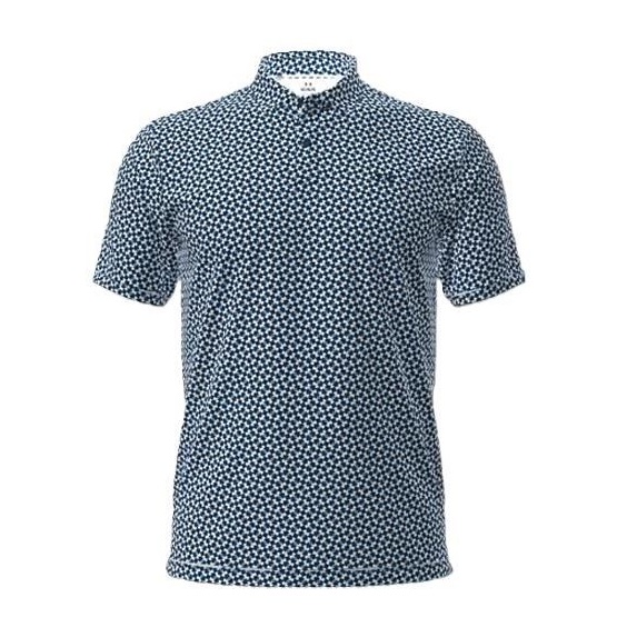 Under Armour T2G Printed męskie polo, niebiesko/białe