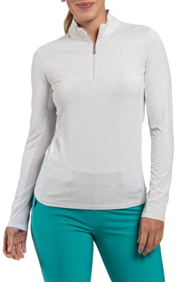 KJUS Sunshine Printed Half-Zip bluza damska, oyster/white