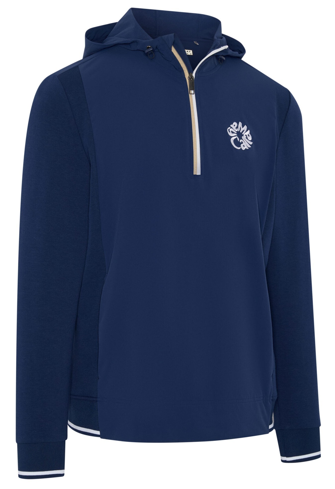Callaway Mid Century Mixed Media Hooded 1/4 Zip męska bluza, medieval blue