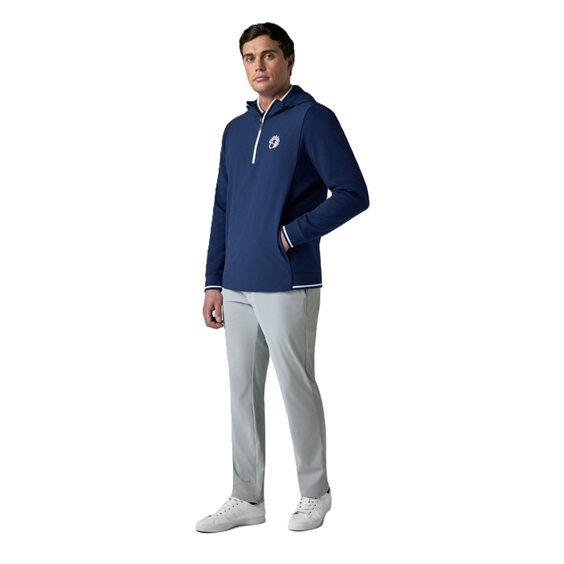 Callaway Mid Century Mixed Media Hooded 1/4 Zip męska bluza, medieval blue