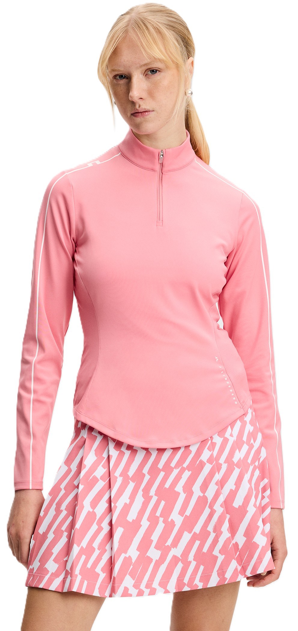 J.Lindeberg Adiola Quarter Zip Mid Layer bluza damska, flamingo plume