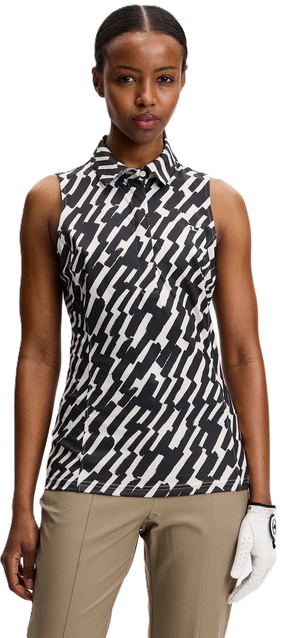 J.Lindeberg Dena Print damskie polo, oak moonbeam