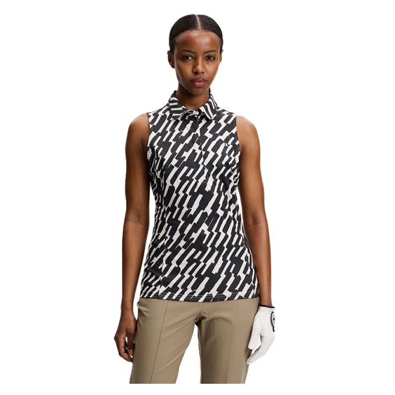 J.Lindeberg Dena Print damskie polo, oak moonbeam