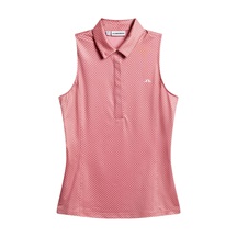 J.Lindeberg Dena Print damskie polo, bridge stack rose