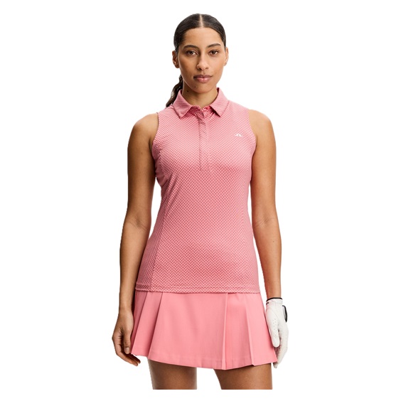 J.Lindeberg Dena Print damskie polo, bridge stack rose