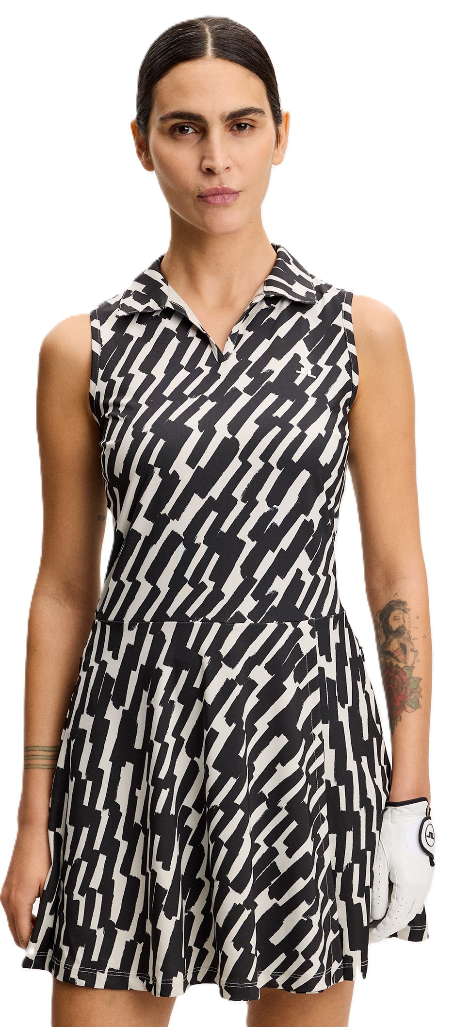 J.Lindeberg Dana Printed sukienka golfowa, oak moonbeam