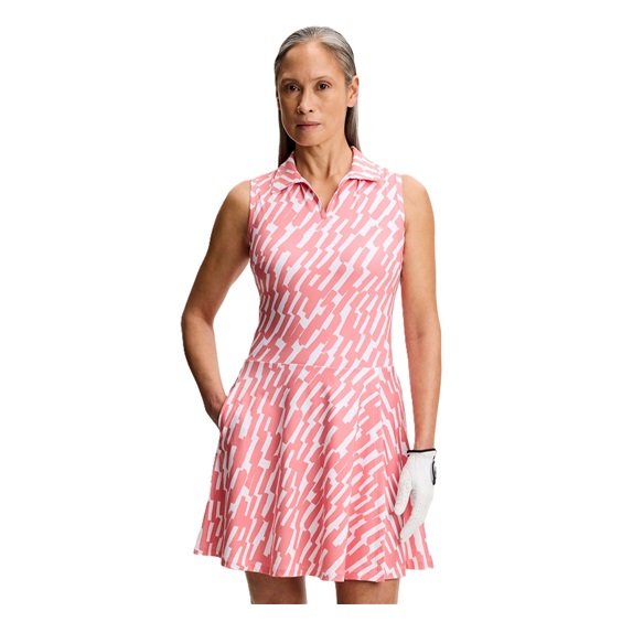 J.Lindeberg Dana Printed sukienka golfowa, oak flamingo